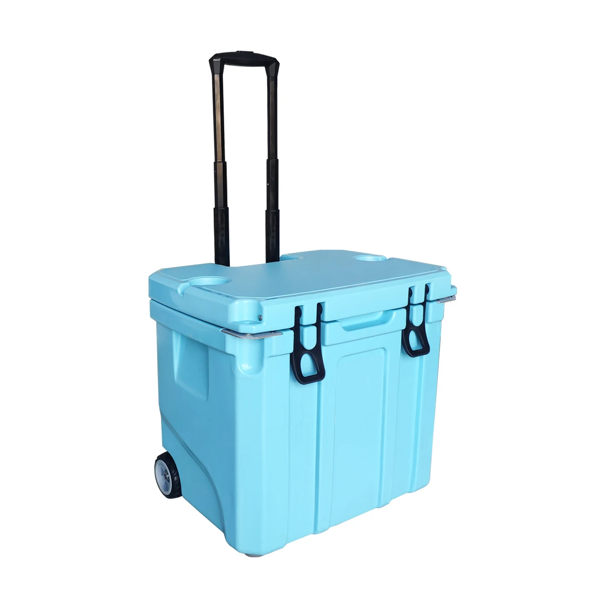 2024 New Design 35 Liter Plastic Light Weight Hard Cooler Box Trolley Lifestyle Bag Wheels Cooler For Camping