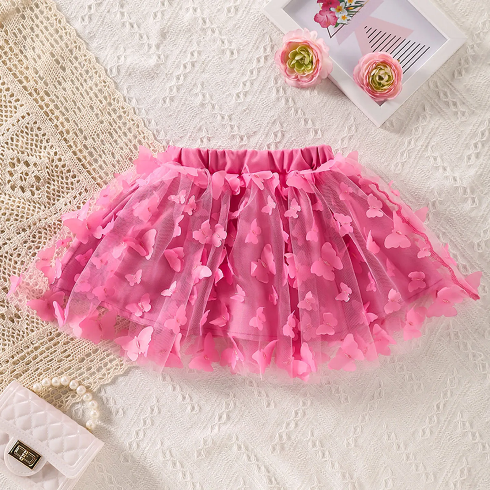 

Summer New Solid Girls Fluffy Tutu Skirts Festive Skirt For Girls Toddlers Costume Birthday Tulle Skirts For 0-6Y Short Dress