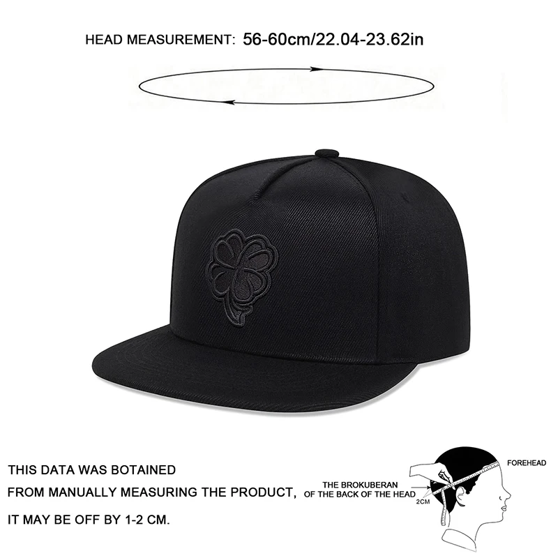 1 pieza Unisex trébol de cuatro hojas bordado gorro de Hip Hop al aire libre protector solar ajustable sombrero de ocio primavera otoño viajes turismo