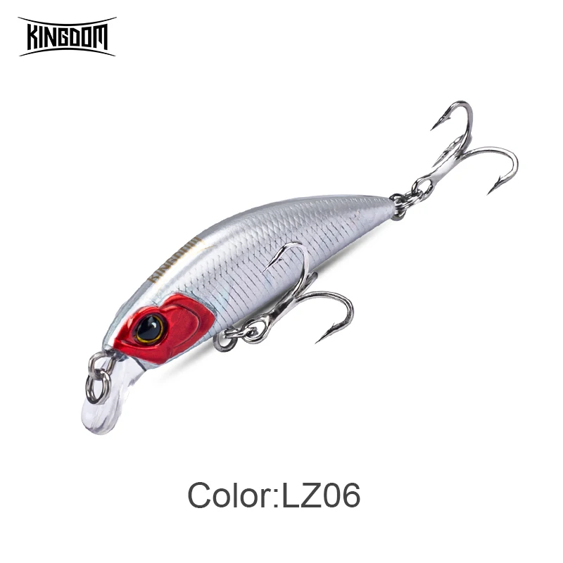 Kingdom Sinking Minnow Angelköder, 45 mm, 60 mm, weit werfender künstlicher harter Wobbler, Wobbler, schlanker Körper, harte Köder für Forellenbarsch
