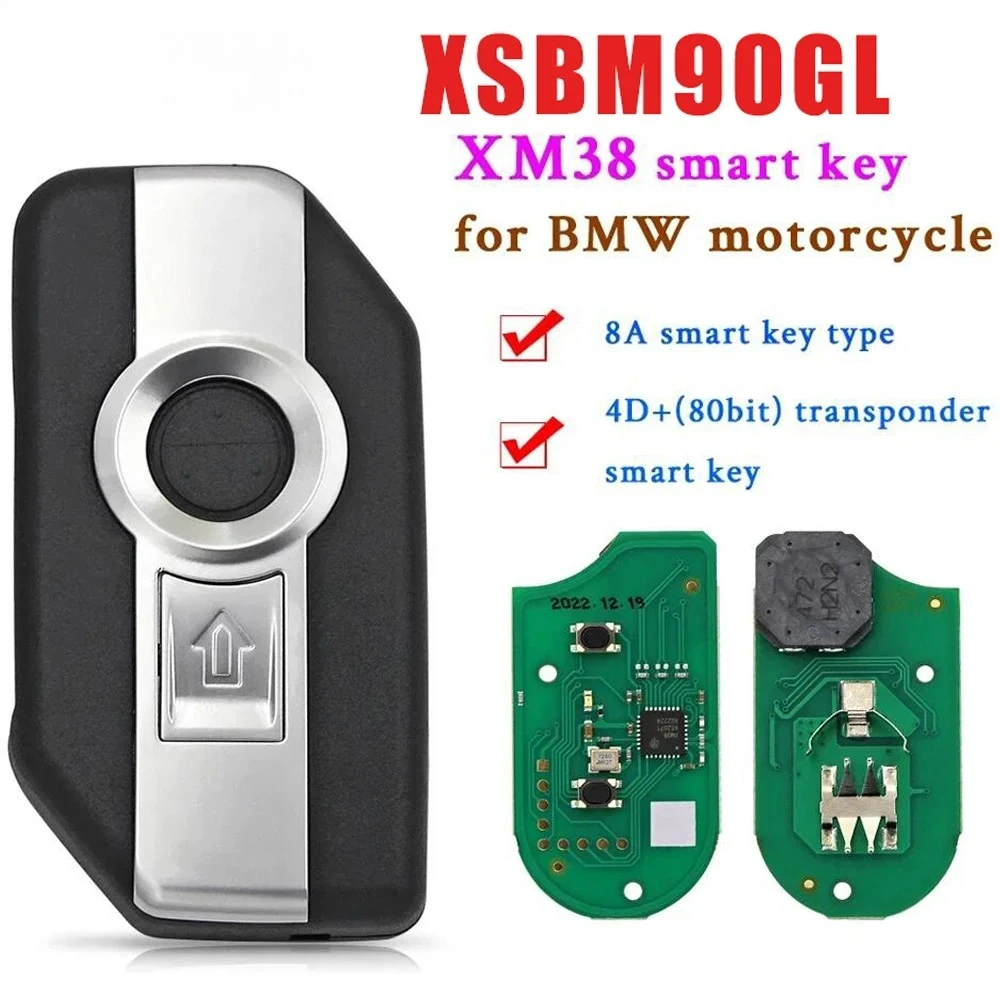 

Смарт-ключ Xhorse VVDI XM38 XSBM90GL XSBMM0GL с поддержкой 8A Smart Key и 4D 80-битных ключей для мотоциклов BMW R1200GS K1300 K1600