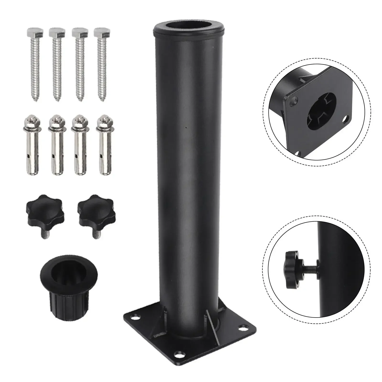 Parasol Support Iron Umbrella Base All Weather Usage Compatible With Standard Umbrellas Easy Installation Long-lasting Material