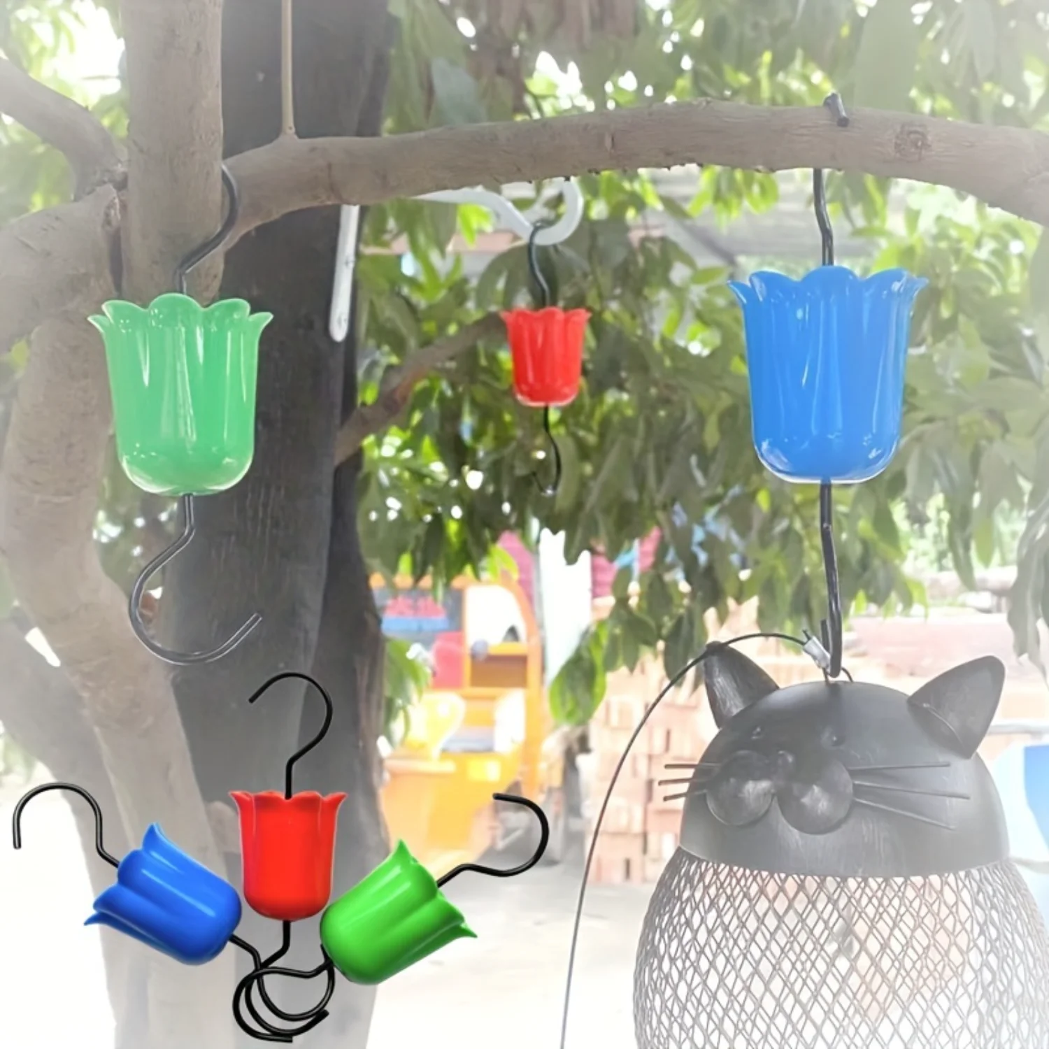 

Flower Shaped Ant Guard Hummingbird Feeder With Durable Hanging Hook And Cleaning Brushes