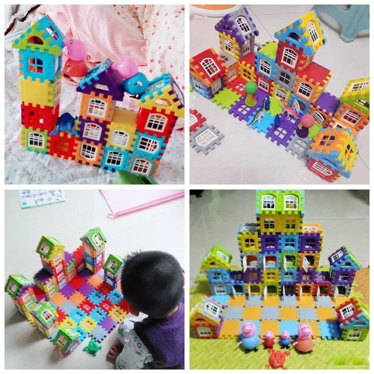 子供建物の家ビルディングブロックシミュレーション窓デザイン色の子供パズルおもちゃ DIY スタッキングモデル forChildrenギフト