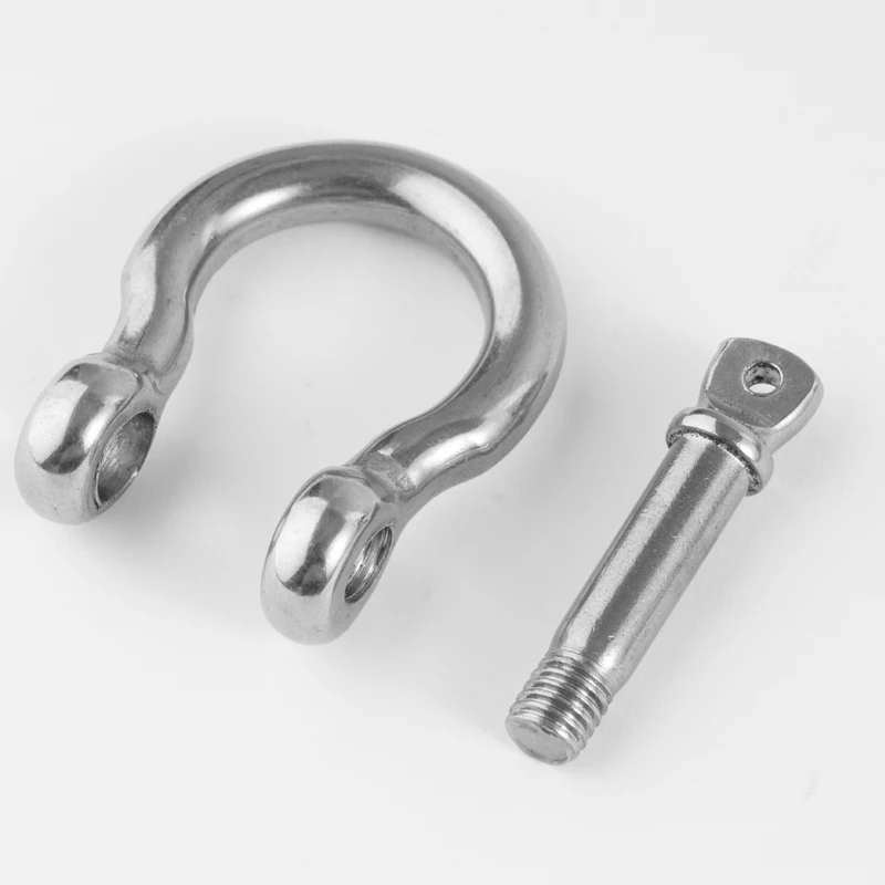 304 Stainless Steel Rigging Hardware Rope Shackles M4 M5 M6 M8 M10 M12 M14 M16 Bow Shape Load Shackle