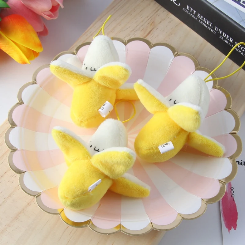 1Pc Cartoon Plush Banana Key Chain Backpack Hanging Kawaii Pendant Women Men Children Toy Doll Key Chain Bag Car Key Ring Gift