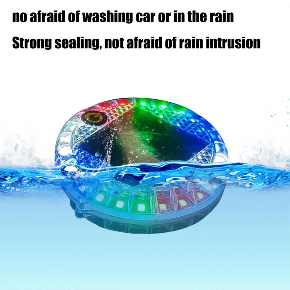 1PC 태양열 구동 LED 차량 라운드 경고 깜박이는 빛 램프 지능형 센서 및 방수 스트로브 표시 등