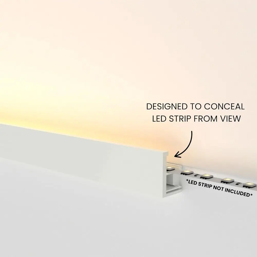طقم إخفاء شريط LED بطول 16.4 أقدام/5 متر - إضاءة كوف صديقة للإيجار للجدران