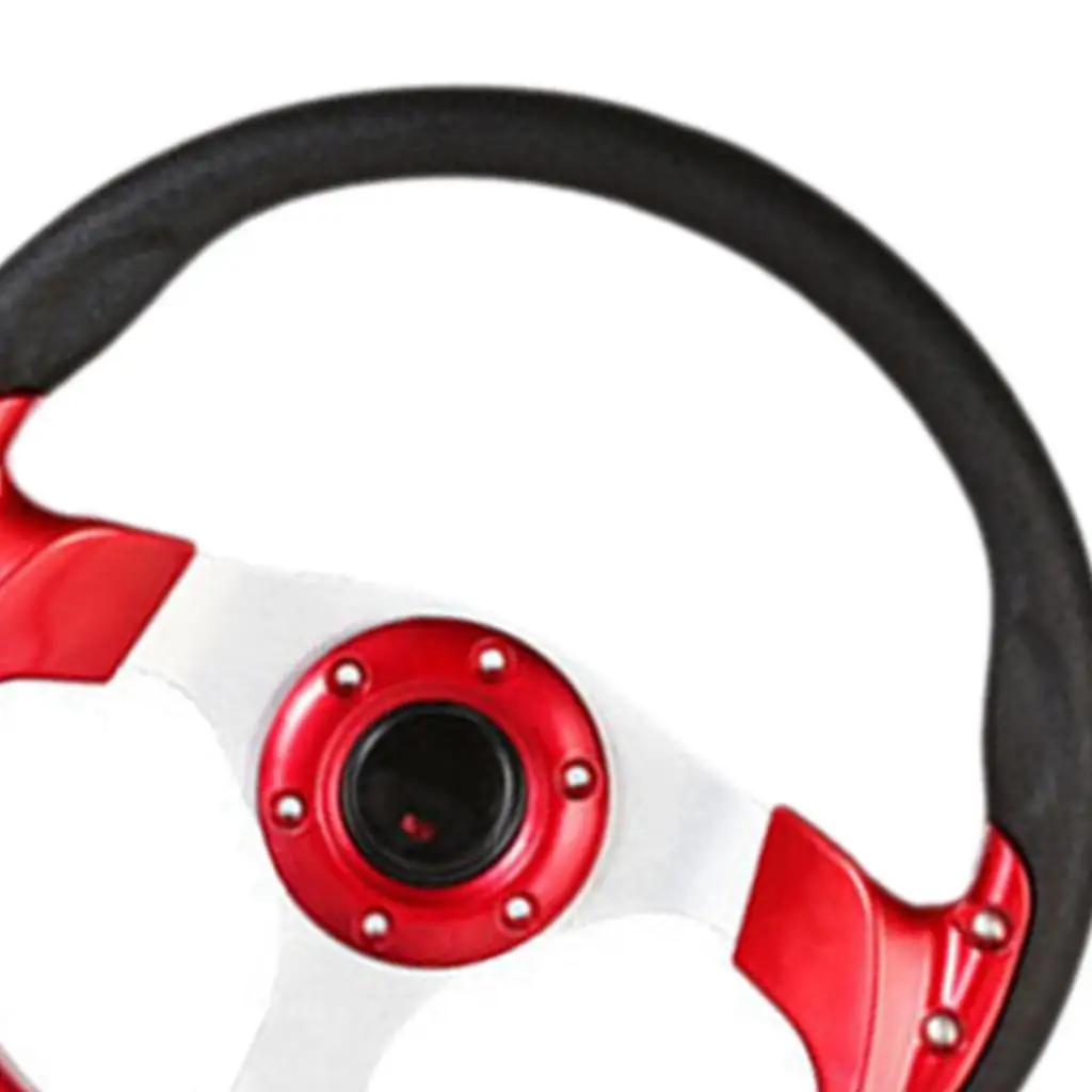 عجلة القيادة مع زر القرن سهلة التركيب 320 مم عالية الأداء تحل محل ملحق السيارة الرياضية سباق الانجراف عجلة القيادة #5