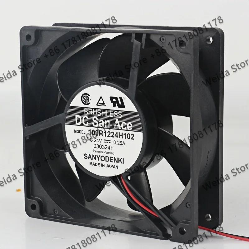 

Original Sanyo two-line 120X120X38MM 109R1224H102 24V 0.25A 12CM double ball bearing 12038 inverter cooling fan