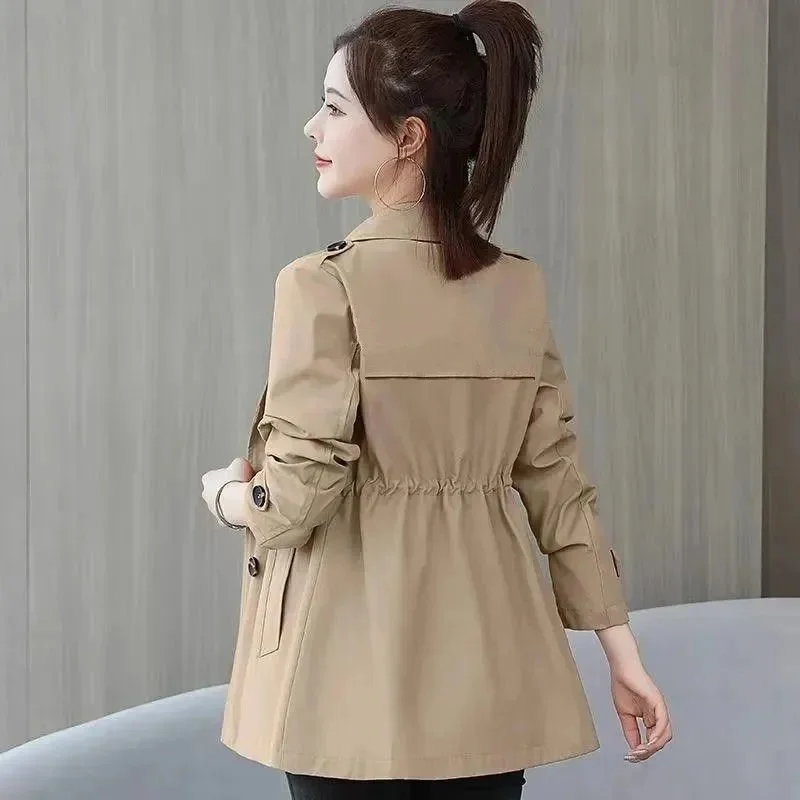 Gabardina coreana salvaje con cuello alto para mujer, abrigo cortavientos para estudiante, con forro ropa de abrigo, Otoño, nueva moda