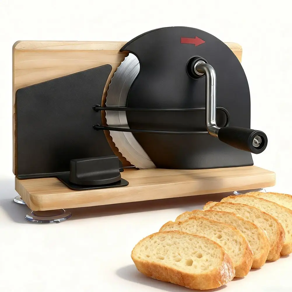 

Ручная хлеборезка с рукояткой, из нержавеющей стали, с регулировкой толщины, классическая, для домашнего использования, принадлежности для выпечки