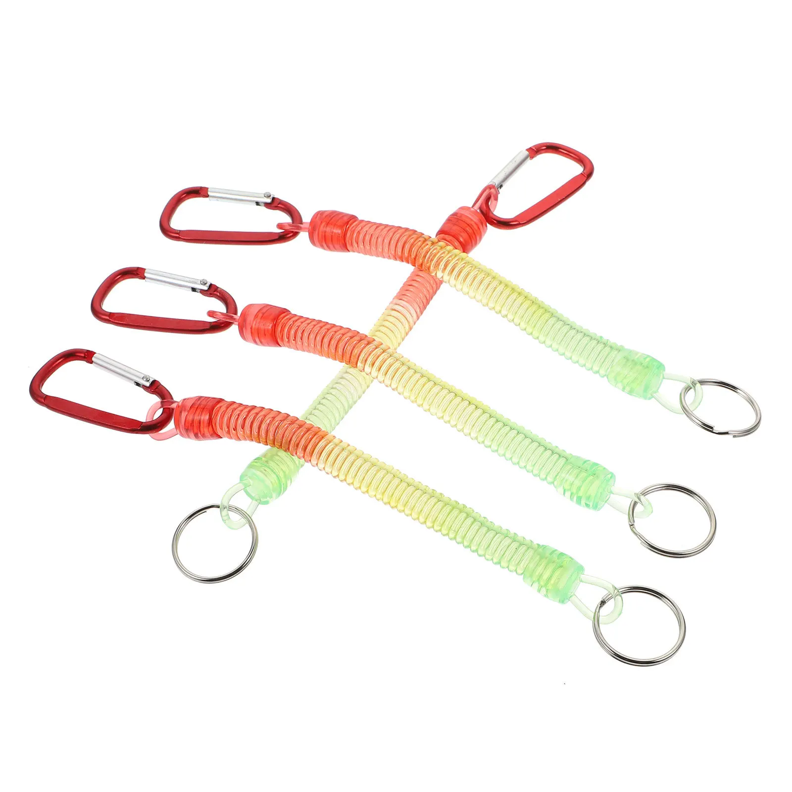 

5Pcs Linking Buckle Spring Ropes Compact Retractable Coil Lanyard for Fishing Hiking Camping Outdoor Use Fishing Lanyard
