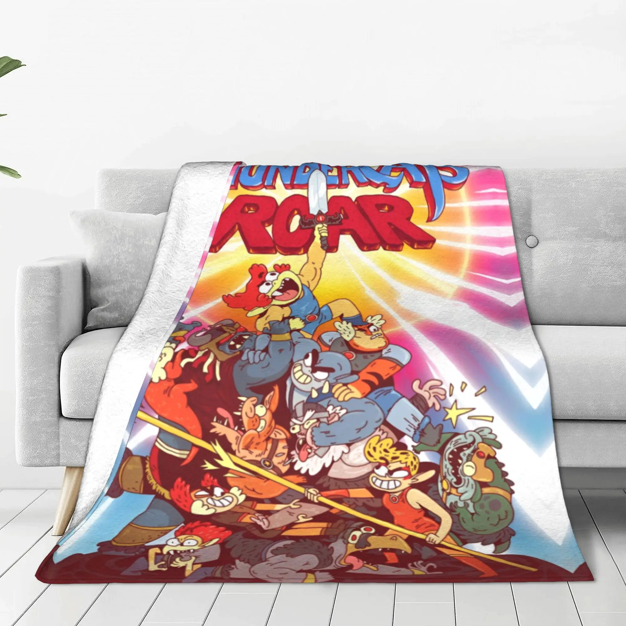 Thundercats Anime Cartoon Blanket ‌Lion-O‌ Tygra‌ Panthro‌ Plush Funny Warm Throw Blankets for Home Decoration Couch