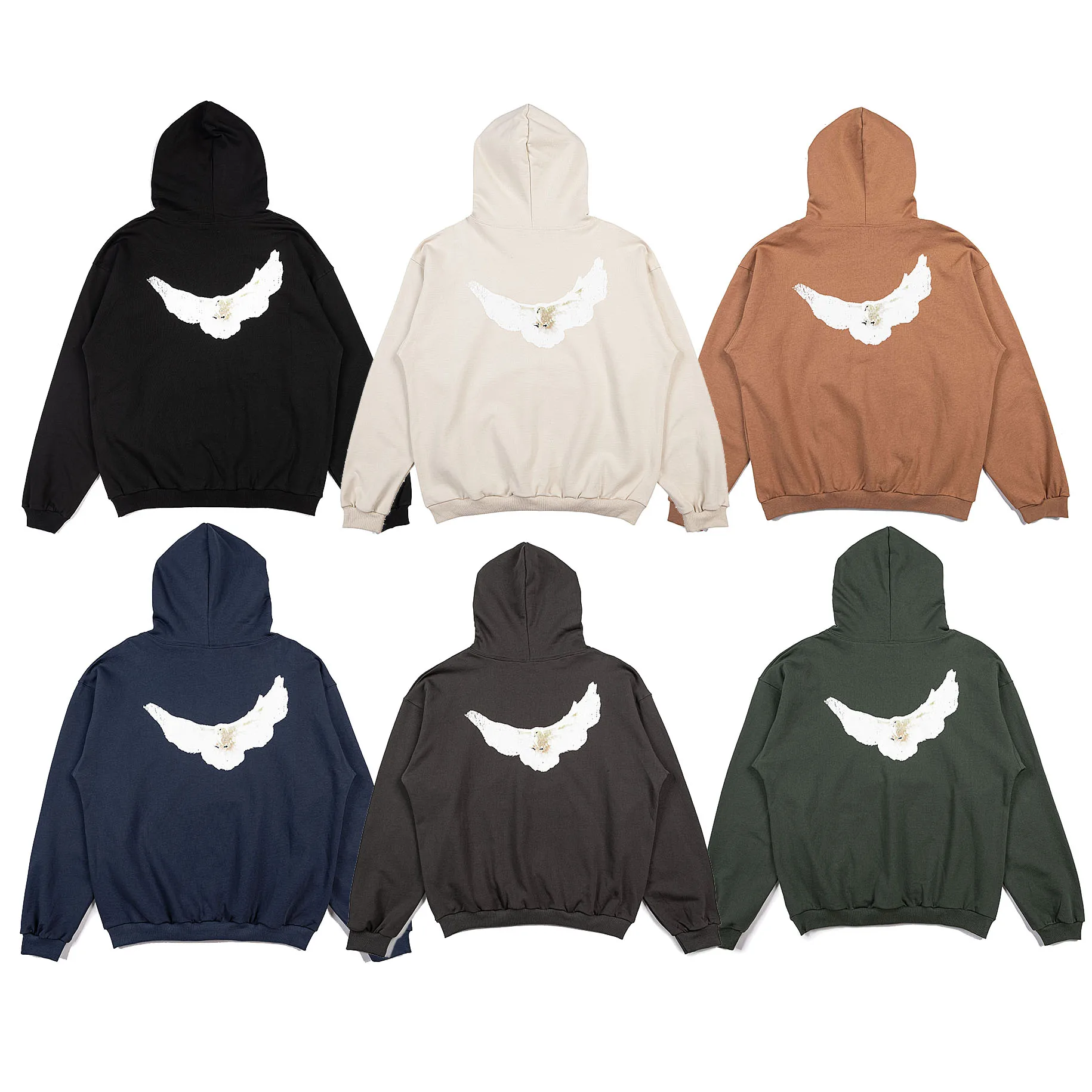 Kanye West Streetwear American High Street Hip Hop Retro DOVE DONDA Ovesized Hoodies Pigeon Print Sweatshirts Tops for Men