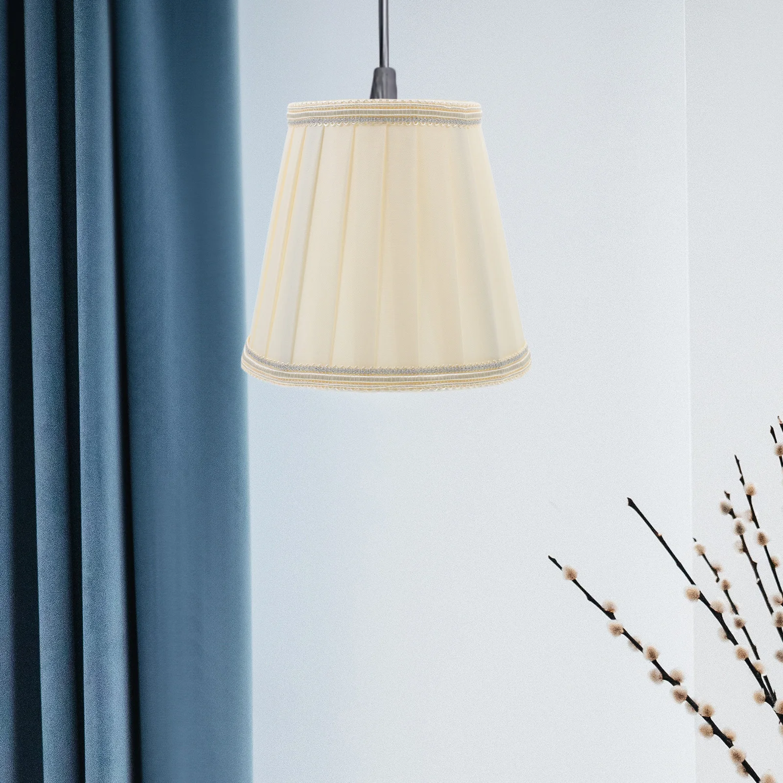 

Pleated Lampshade Cloth Iron Sturdy Replacement for Table Floor Wall Lamp Cover Decorative Vintage Home Lighting Accessory