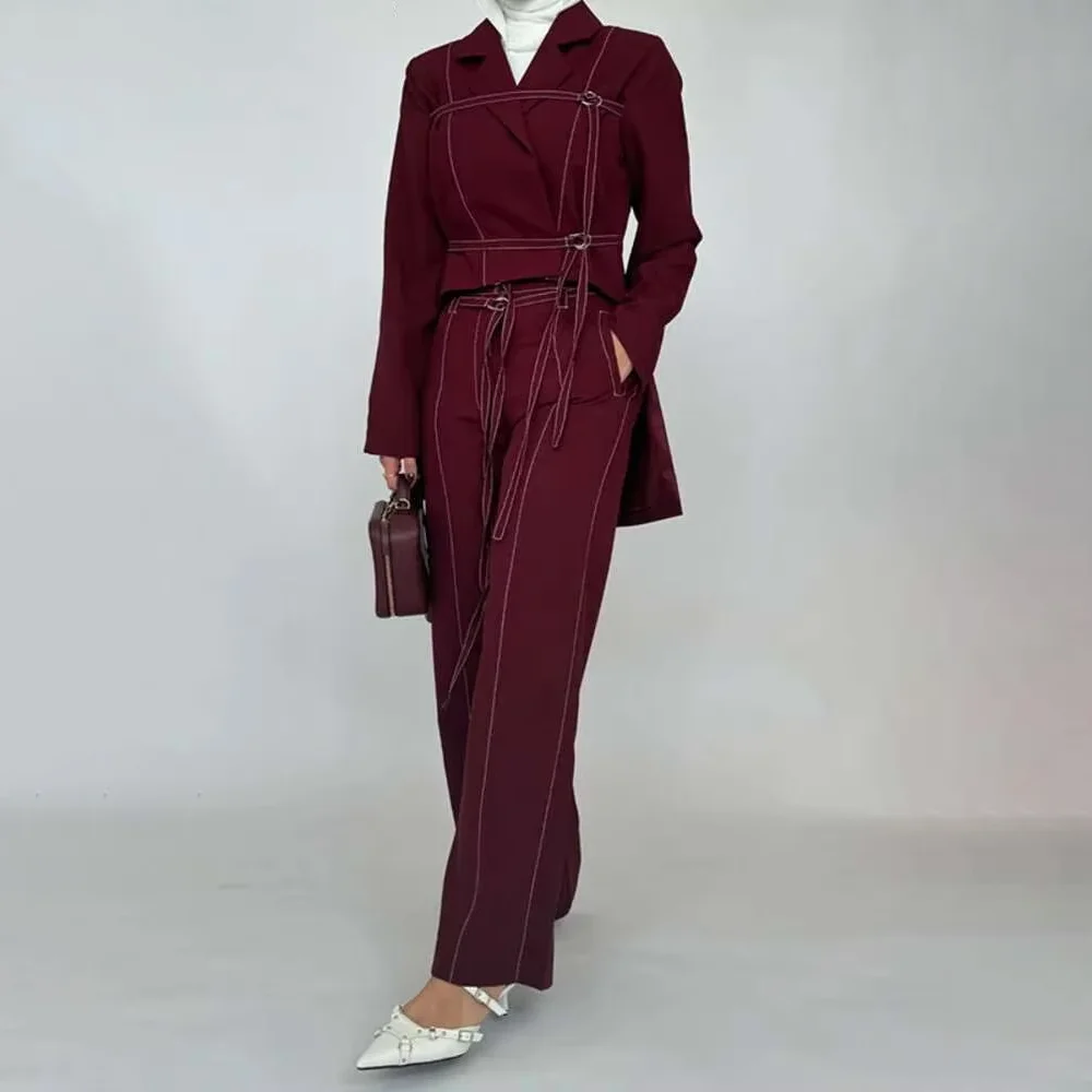 

BJTZ Trendy Fashion Women's Set 2024 Autumn New Fashion Designer High Waisted Casual Pants Women's Suit With High-end Top