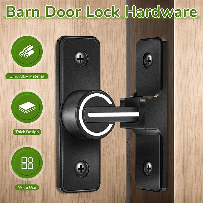 ABGR-Barn Door Lock Hardware, 90 Degree Heavy Duty Gate Latches Flip Latch Safety Door Bolt Latch Lock