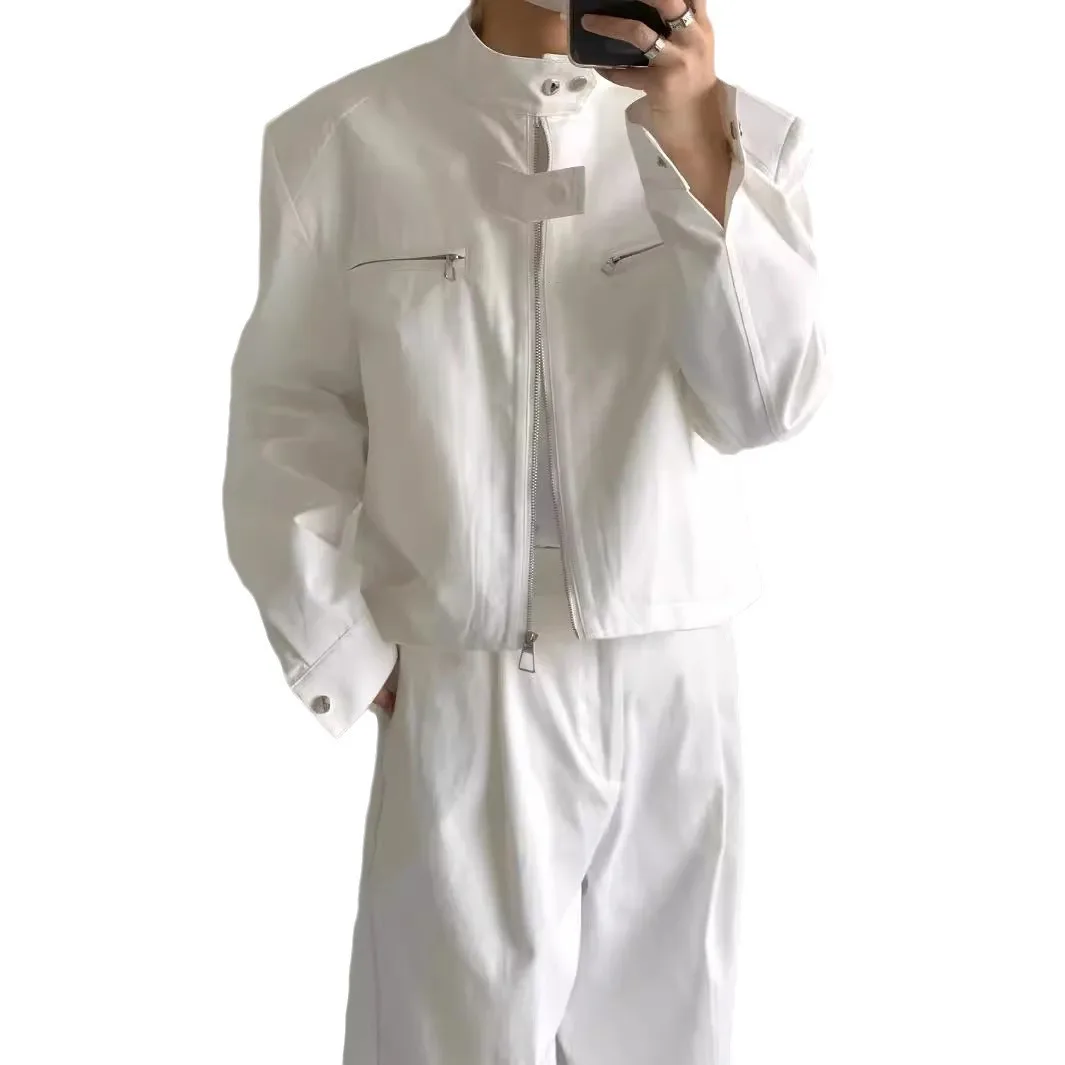 الراقية الشعور اقتصاص سترة للرجال ربيع الخريف نمط جديد المتخصصة خمر الشارع العصرية دراجة نارية سترة #5