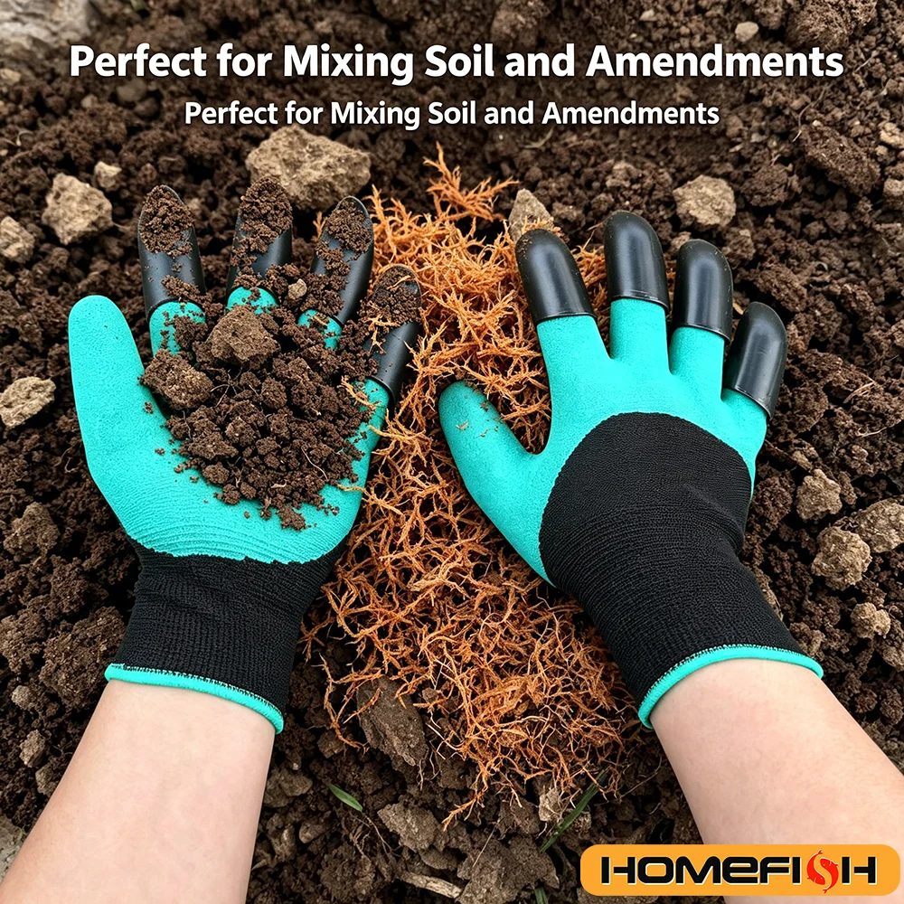 Waterproof Anti-slip Claw Gloves  Glue Immersed Thumb Protection for Digging  Planting Vegetables Flowers
