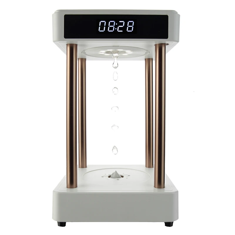 

New Arrival black technology XYS-01 Anion purification Water Droplet Hourglass Anti-Gravity Air Purifier With Light and Clock