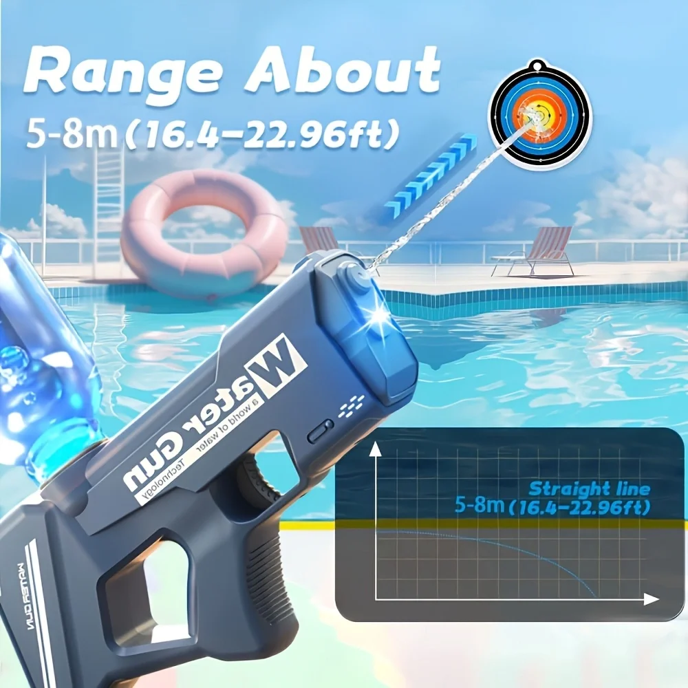 2026 New Children Electric Water Gun, Powerful Automatic Squirt Water Guns, Summer Outdoor Swimming Pool Beach Toy For Kids Birt