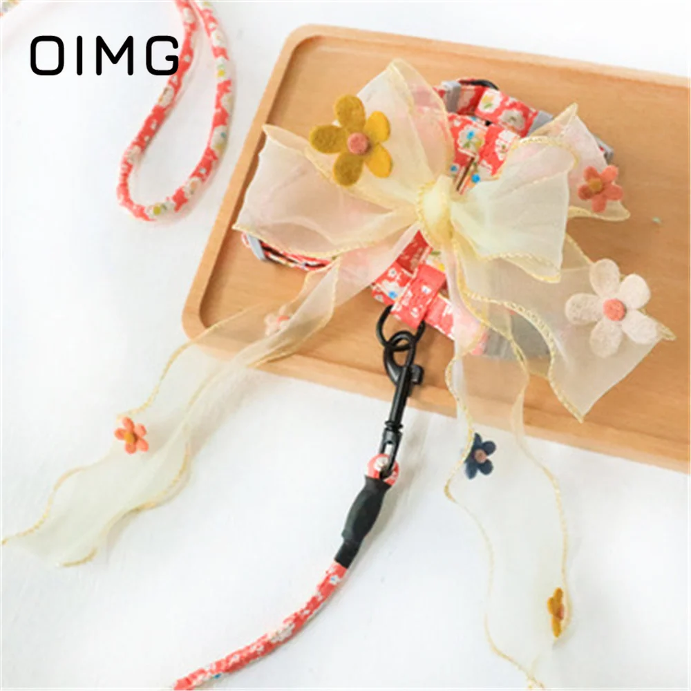 

OIMG Sturdy I-shaped Cat Leash Pet Chest Strap Vest-type Traction Rope to Prevent Break Free to Go Out and Walk the Dog Leash