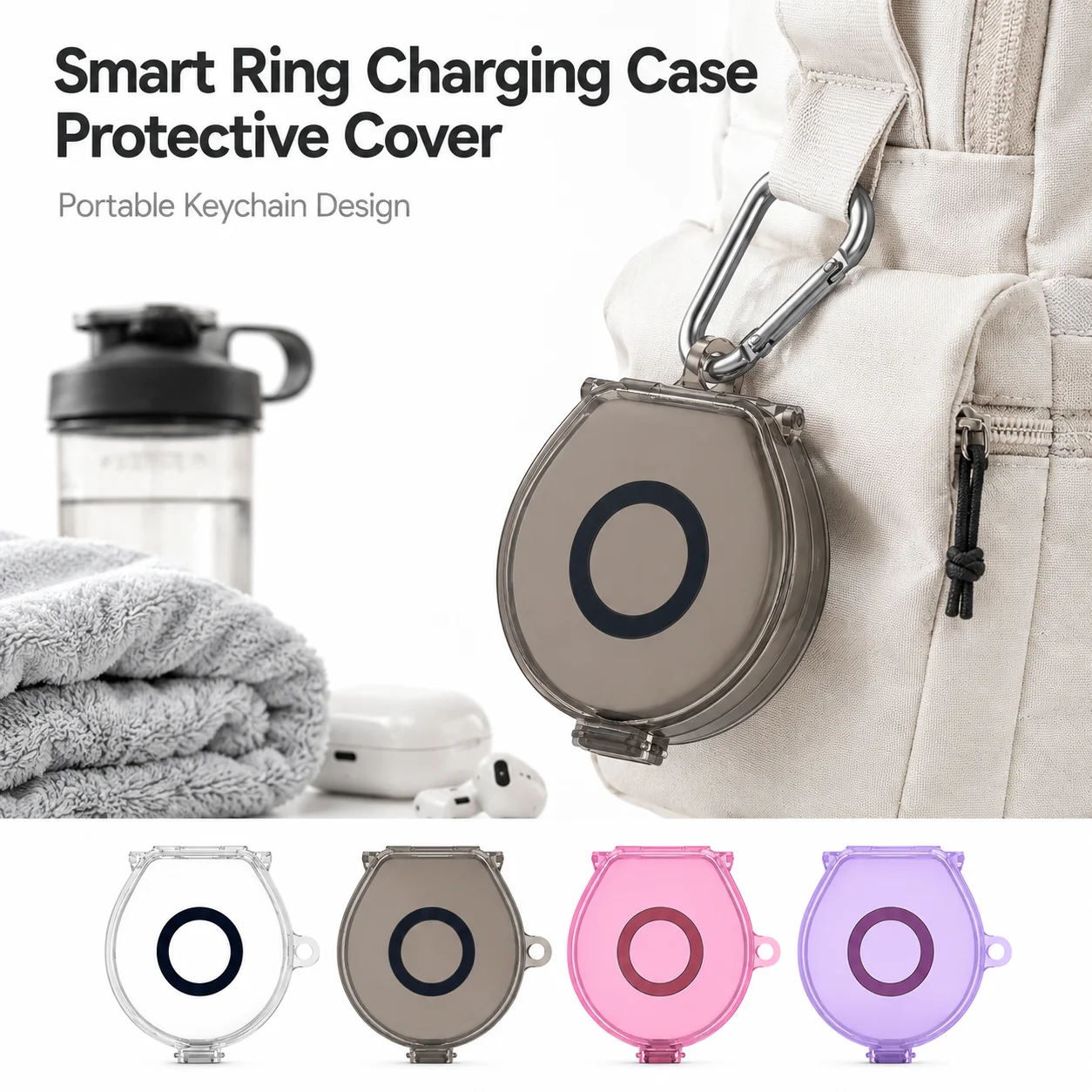 For Oura Ring 4 Ring 5 TPU Charger Cover One Piece Flip Case Protective Shockproof Waterproof Charging Dock Holder Storage Shell
