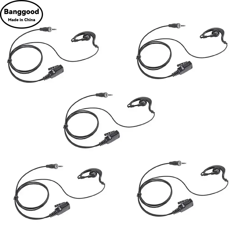 

Lot 5PCS 1 Pin Ear Hook Earpiece PTT Mic Headset for YAESU Vertex VX-6R VX-7R VX6R VX7R FT-270 FT-270R VX-127 VX-170 Radio