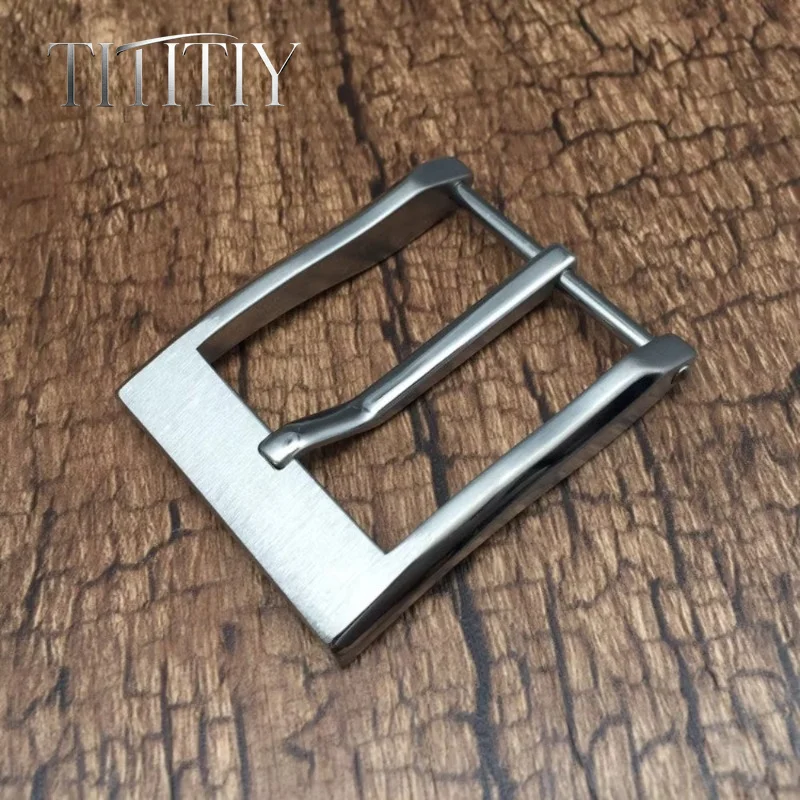 New 35mm Pure Titanium Belt Buckle Men Business Suit Jeans Single Prong Pin Buckle - Rustproof Anti-Allergy Waist Band Accessory