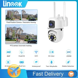 Linook YILOT dual lens camera,CCTV camera 360,WiFi,full HD 8MP outdoor IP security,CCTV camera,with intelligent color night