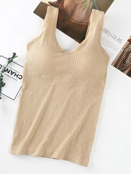 Removable Chest Pad Camisoles Female Fashion Solid Tank Top Wireless Beauty Back Underwear Sling Women