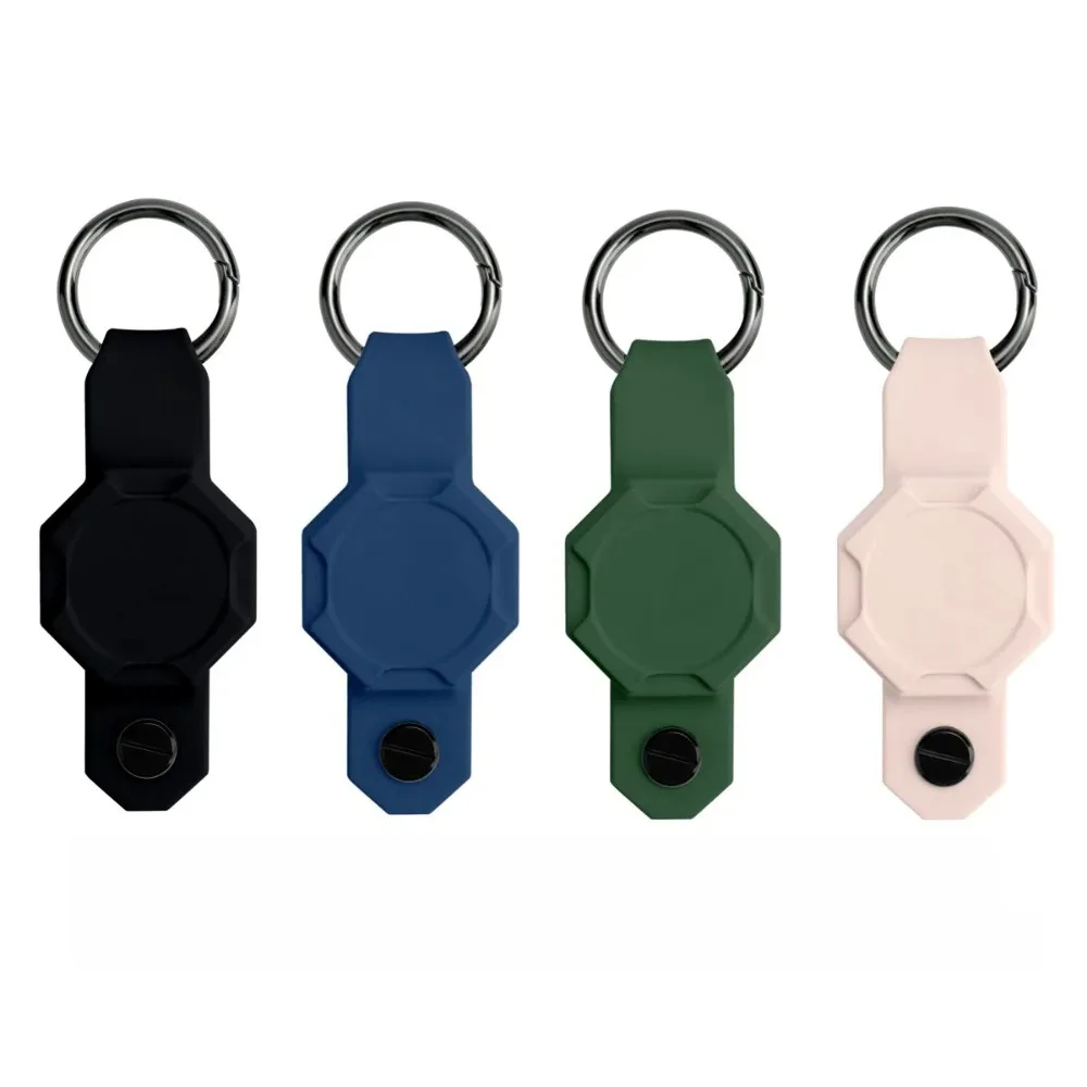 Silicone Key Organizer Lightweight Solid Color Car Keys Bag Holds 1-5 Keys Men Gadgets Key Chain for for Airtag Boyfriend Gift