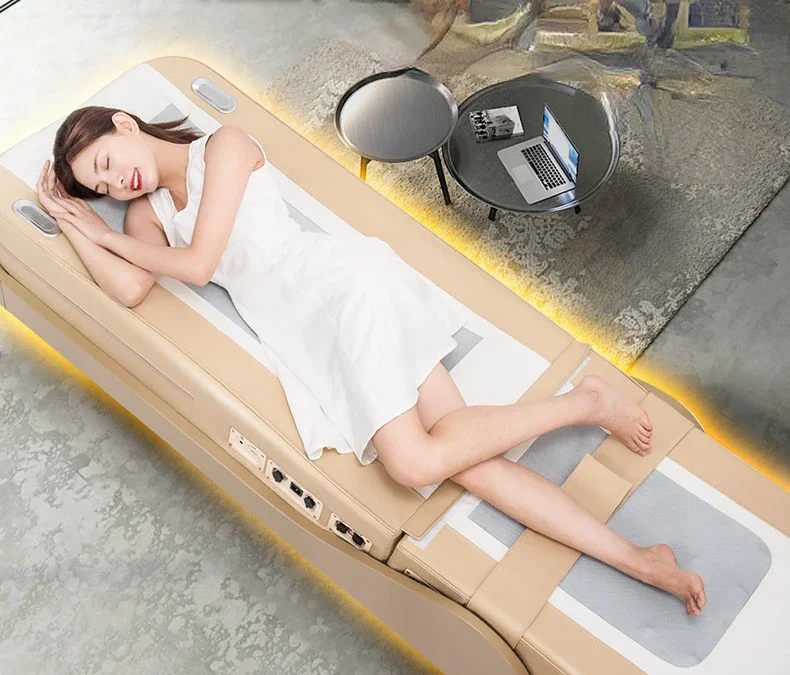 3D electric jade full body massage bed, multifunctional warm and thermal therapy bed, warm jade massage bed, fully automatic