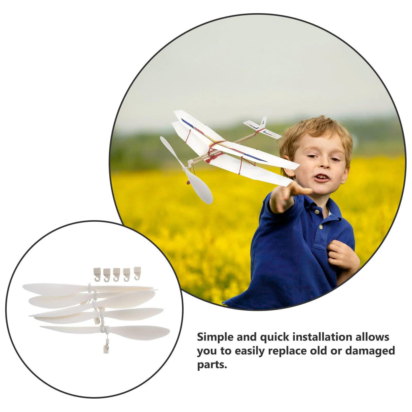 5 pcs Propeller Rc Airplane Plastic Parts Accessories Propellers DIY Halloween Christmas New Year Indoor Flying Toys Blades