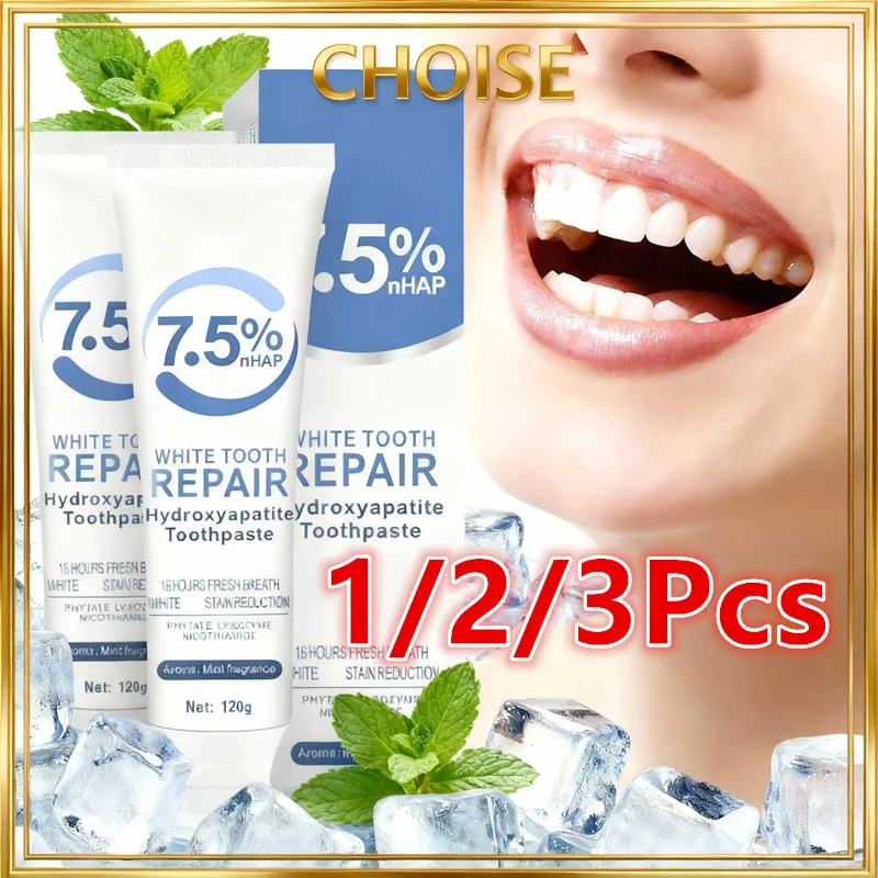 

1/2/3 шт. гидроксипазитная зубная паста для усовершенствованной защиты эмали, укрепление зубов, свежее дыхание, глубокая чистка, уход, зубная паста
