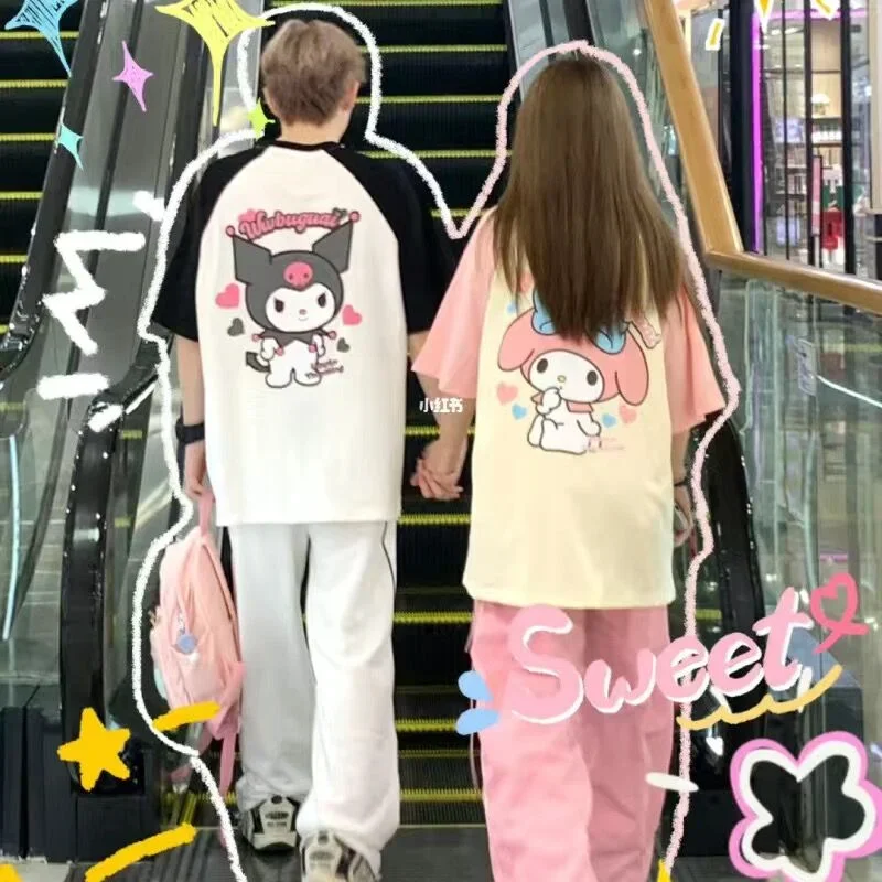 Sanrio Cute Hotsweet Mixed Colors Cinnamoroll Graphic T Shirts Oversized T Shirt Kawaii Clothes Japanese My Melody Pink Y2k Top