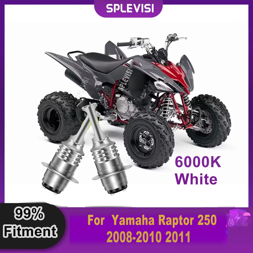 

12v H6 LED Headlight Headlamp Light Bulb Conversion Kit - Plug and Play Off-Road Use For Yamaha Raptor 250 2008 2009 2010 2011