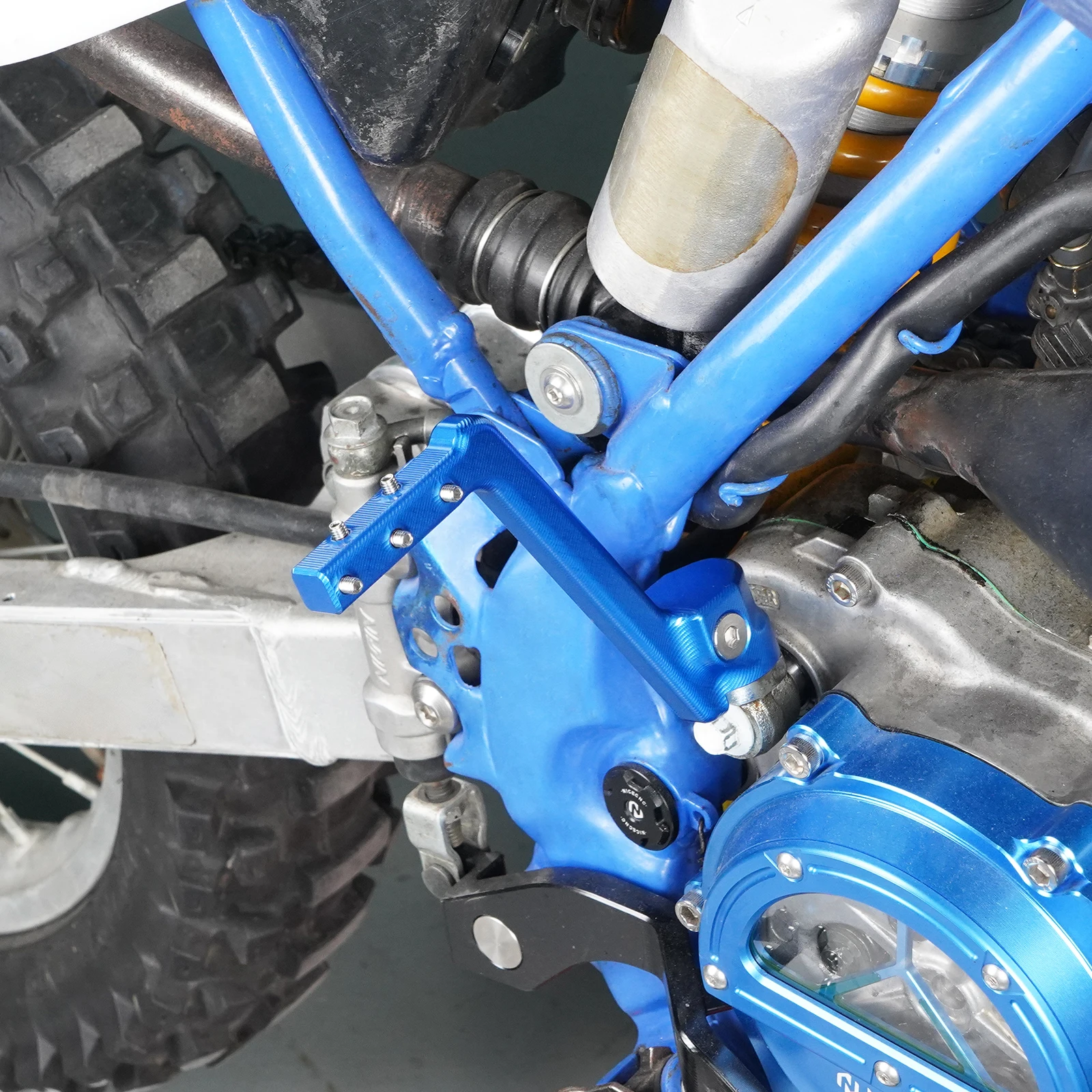 NICECNC Für Yamaha YZ85 YZ 85 2002-2018 2017 2016 2015 2014 2013 Aluminium Hinterradbremshebel & Kickstarterhebel Motorrad – Detail 8