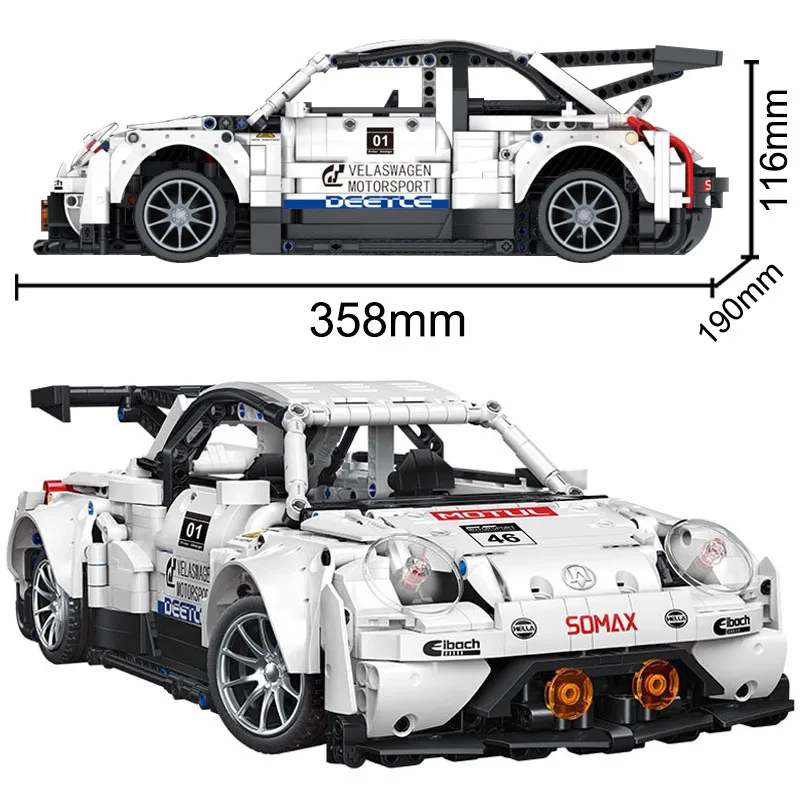 

1785PCS High-Tech Beetle Building Blocks Classic Car 10252 Model Racing Assemble Technical Vehicle Brick Toy For Boys Adult Gift