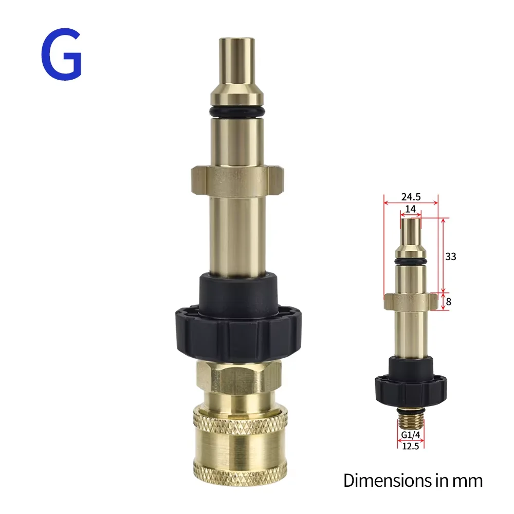 Hochdruckreiniger-Schnellkupplung 1/4" für Spritzpistolenlanze, Bajonett-Adapter 1/4" Schnellverschluss-Anschluss für Karcher – Detail 14
