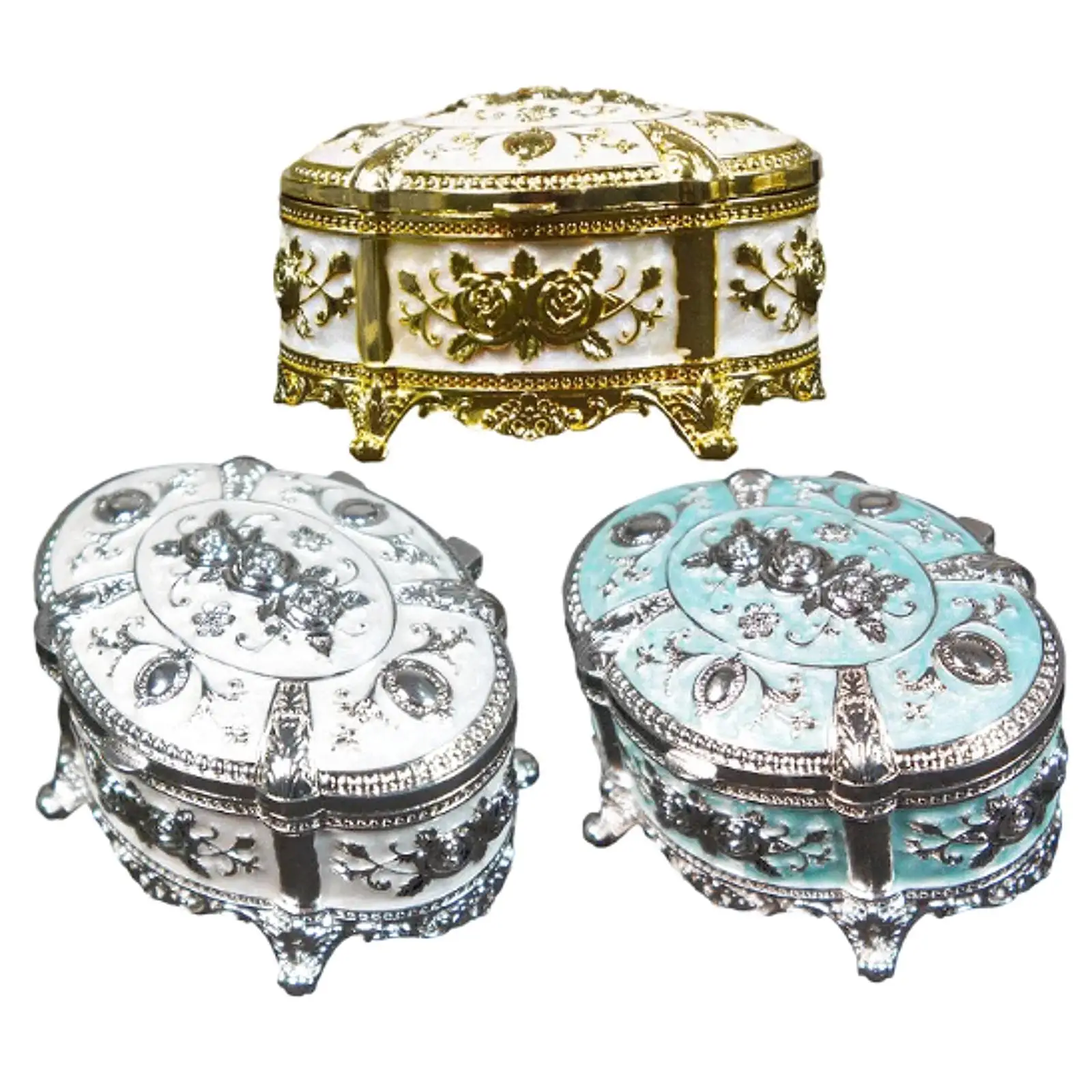 

Luxury Jewelry Box Storage Organizer Unique Gift Container Display Ring Trinket Case Treasure Chest for Birthday Body Jewelry