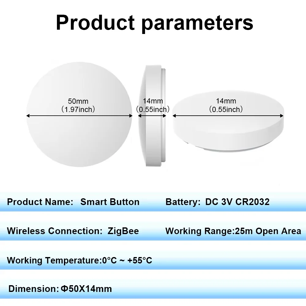 EWelink Zigbee Smart Push Button Wireless Switch Include Battery APP Remote Control Automation Scenario Switch Need eWelink hub