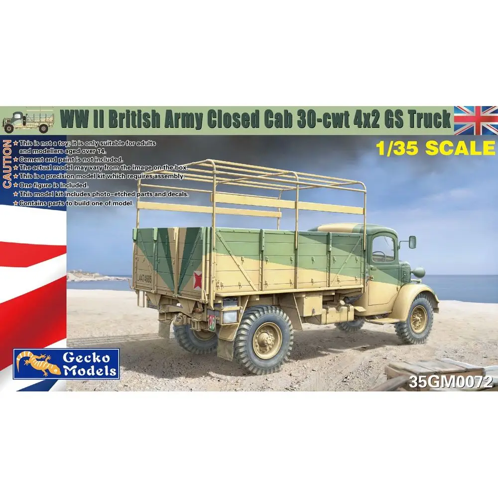 

Gecko Models 35GM0072 1/35 WWII British Army Closed Cab 30-cwt 4x2 GS Truck - Scale Model Kit