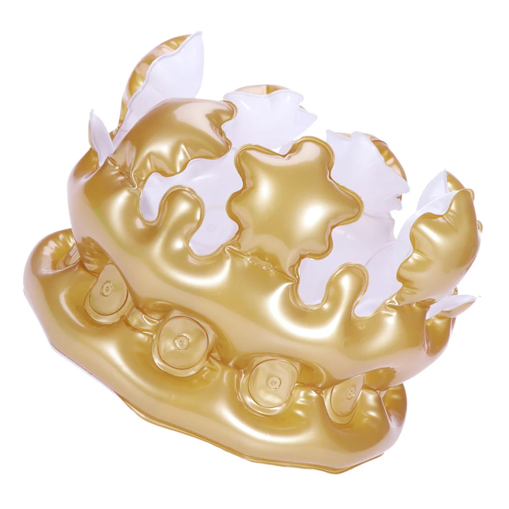 5 szt. Nadmuchiwane balony w kształcie korony, dekoracja na przyjęcie, kreatywne, wykonane z PVC, złote, średnica 20 cm, szybkie napełnianie, artykuły świąteczne dla dzieci.