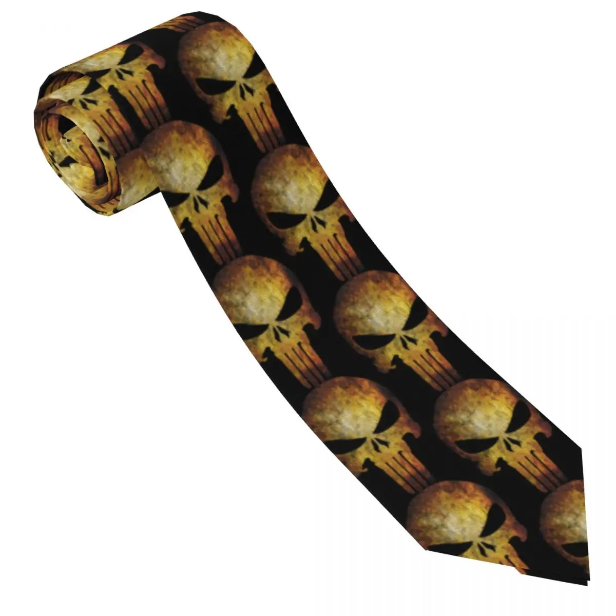 Custom Punisher Skull Necktie Mens Mens Silk Tie For Father's Day