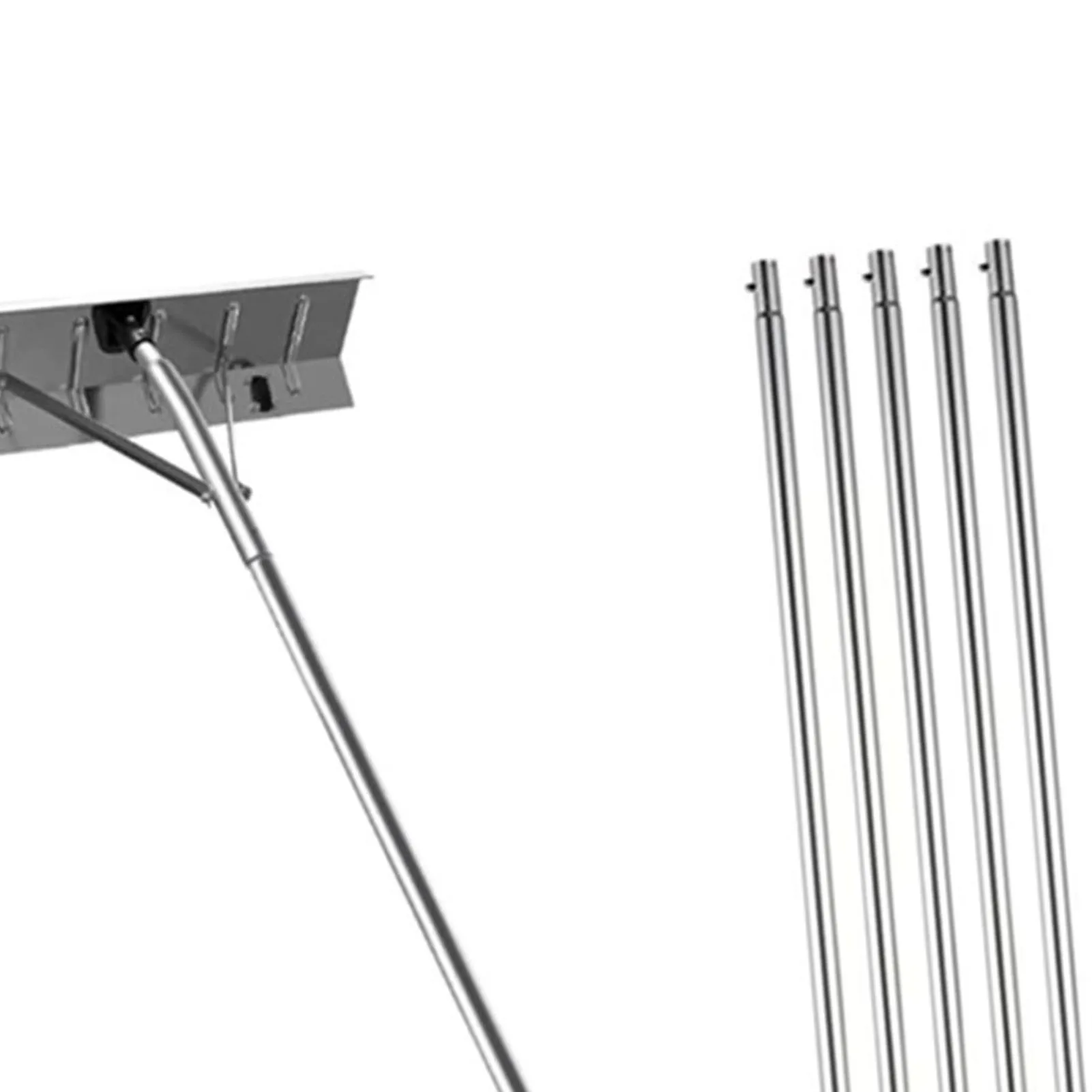 Snow Roof Rake Adjustable Length Snow Rake For House Roof Aluminum Snow Removal Rake with Wheel Ice Debris Removal Tools