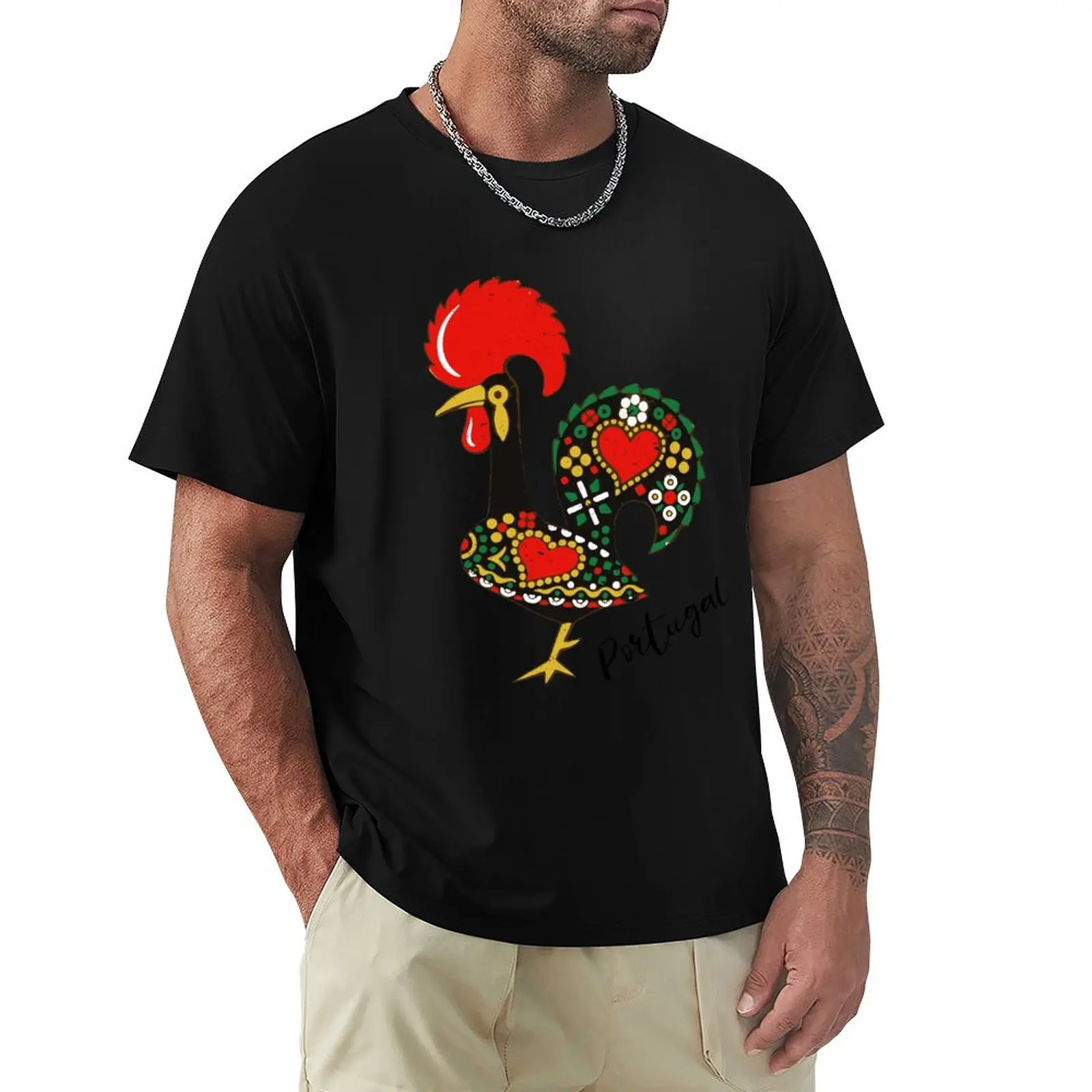 Camiseta Galo de Barcelos de Portugal com estampa de galo português, anti-transpirante, para treino
