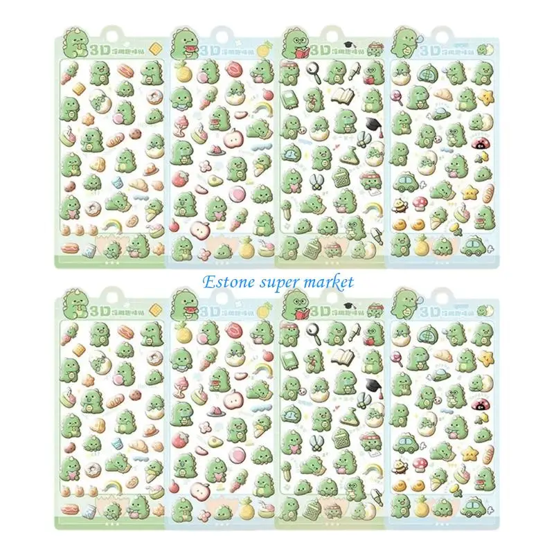 090B 8Pcs Embossed Bubble Stickers For Craft Project Activity Scrapbooking Stickers
