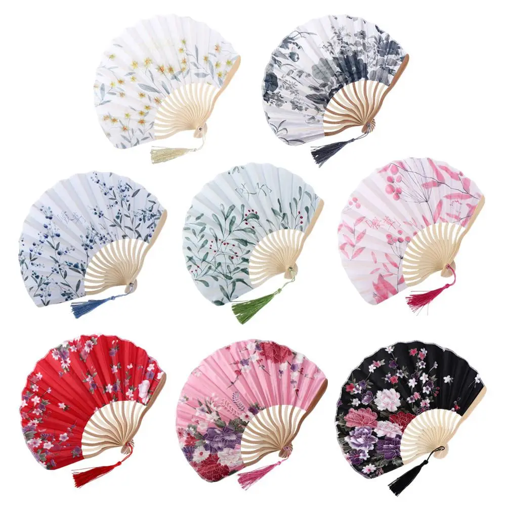 Artistic Classical Bamboo Craft Gift Handicrafts Sea Shell Shape Folding Fan Hand Fan Photography Prop Dance Fan